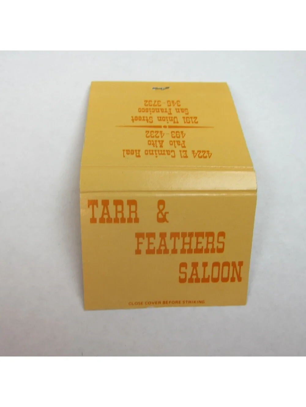4 Matchbook Covers Tarr & Feathers Saloon, Lost Mine, Antique A, Shirt Tail CA